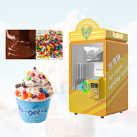 Distributeurs automatiques de crème glacée dure entièrement automatiques, intelligents, à monnayeur, avec variété de saveurs et fonctionnement par pièces de monnaie