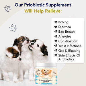 कुत्तों के लिए स्टॉक प्रोबायोटिक्स पाउडर में पाचन स्वास्थ्य कुत्ते प्रोबायोटिक पाउडर दस्त, कब्ज कुत्ते शांत उपचार - Product Image 3