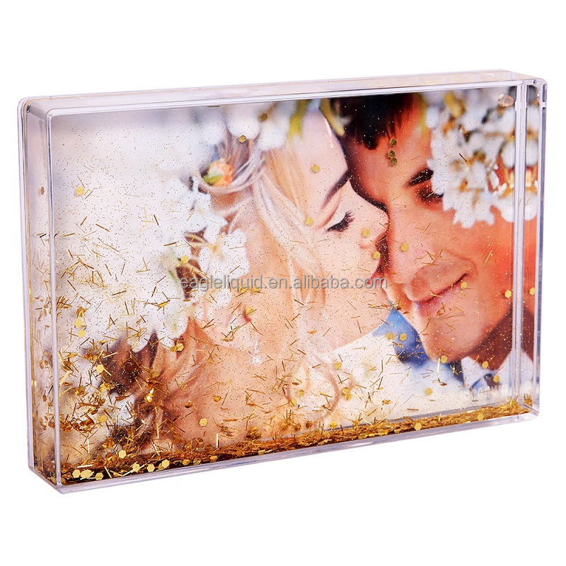 Fotoalben und Zubehör Kunststoff rahmen Foto rahmen Liquid Glitter Picture Shaking Frames