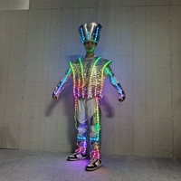 Casque Mecha Cyberpunk Lumineux à LED, Style Haute Couronne Argentée - Cadeau de Fêtes pour Adultes, Idéal pour Fêtes, Anniversaires et Événements Festifs (Fonctionne sur Batterie)