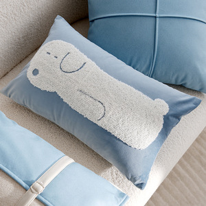 Cuscino in tela rettangolare per bambini, stile cartone animato, colori crema e blu, per divano, davanzale, federa per cuscino da <span class=keywords><strong>letto</strong></span>, imbottitura per cuscino - Product Image 6