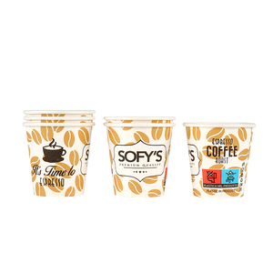 2.5oz dùng một lần cấp thực phẩm biểu tượng tùy chỉnh cà phê mini cốc giấy với logo - Product Image 4