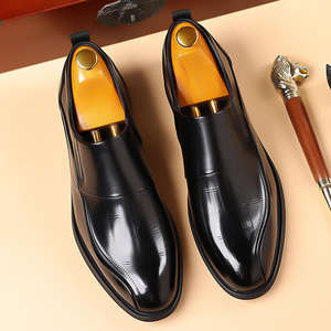 Chaussures habillées décontractées pour hommes, faites à la main, à lacets, surélevées, pour le bureau, professionnelles, en cuir véritable, vente en gros - Product Image 5