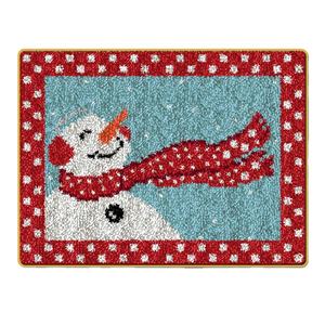 Kits de <span class=keywords><strong>crochet</strong></span> de loquet avec décoration de maison de toile imprimée de motif d'arbre de Noël, tapis de <span class=keywords><strong>crochet</strong></span> de bricolage - Product Image 2
