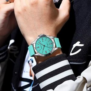 Reloj Deportivo de Aleación para Hombre, Venta Caliente 2026, Correa de Silicona Verde Menta, Reloj de Cuarzo de 43 mm, Luminoso, Resistente al Agua, Moderno y Minimalista - Product Image 6