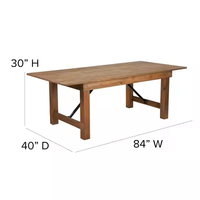 Vente en gros de bois massif recyclé à bas quantité minimale de commande location de banquet de mariage, d'événement, de maison de ferme pliante de 5 pieds 6 pieds 8 pieds