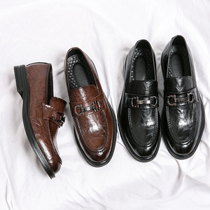 รองเท้าโลฟเฟอร์หัวแหลมลำลองใส่สบายสำหรับทำงาน  รองเท้าหนัง PU สำหรับผู้ชาย รองเท้าหนังผู้ชาย - Product Image 3