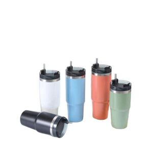 Gobelet isotherme sous vide en acier inoxydable de 30 oz pour sublimation, avec poignée et paille, pour café en voiture, personnalisable avec logo - Product Image 5