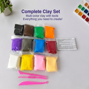 Argile à <span class=keywords><strong>modeler</strong></span> à séchage à l'air, certifiée CE 3C, OEM, en vrac, 10g, 24 couleurs, non toxique, pour projets artistiques d'enfants - Product Image 2
