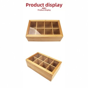 Boîte de rangement rectangulaire de bureau avec compartiments, couvercle à rabat pour l'emballage du thé et du café, utilisation alimentaire, acrylique transparent - Product Image 4