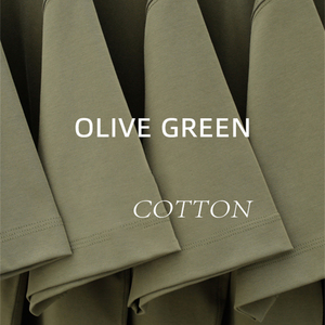 เสื้อยืดสีเขียวมะกอกแบบเรียบง่ายสั่งทำจากโรงงาน ผ้าฝ้าย 100% สำหรับฤดูร้อน แขนสั้น คอกลม สำหรับผู้ชาย - Product Image 4