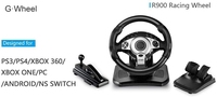 Volant de Course Sportif à 900 Degrés pour Jeux Vidéo, Simulateur de Course Compatible PC, PS3, PS4, Xbox One, Xbox 360, NS Switch et Android
