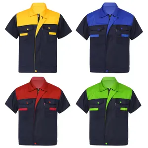 HCSF polo coton patch travail chemise hommes à manches courtes léger vêtements de travail usine vêtements de travail