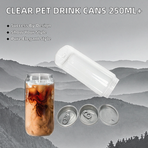 กระป๋องเครื่องดื่มพลาสติก PET ใส ขนาด 200 มล. หนา 0.5 มม. ปิดผนึกแบบดึงฝา สำหรับโซดา พื้นผิวปั๊มร้อน ยี่ห้อ <span class=keywords><strong>JBO</strong></span> รุ่น <span class=keywords><strong>JBO</strong></span>-14 - Product Image 2