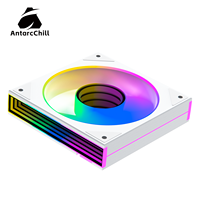 Ventilador AntarcChill de 120 mm, Blanco, PWM ARGB, con Rodamiento Hidráulico, Alto Flujo de Aire, para Caja de PC y Refrigeración Líquida, Disipador de Calor de Plástico para CPU