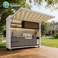 Set Cucina da Esterno con Barbecue e Frigorifero, Cucina Esterna con Bar e Pergola