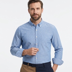 <span class=keywords><strong>Camicia</strong></span> Casual da <span class=keywords><strong>Uomo</strong></span> <span class=keywords><strong>Oversize</strong></span> in Cotone e <span class=keywords><strong>Lino</strong></span> Tinto in Filo, a Maniche Lunghe, Lavata, per Autunno, Taglie Forti, MOQ Basso, OEM, Commercio all'Ingrosso 2026 - Product Image 5