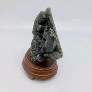 Piedras Preciosas Naturales Labradorita 150x140x30mm Tallado de Pez para Decoración Navideña - Product Image 3