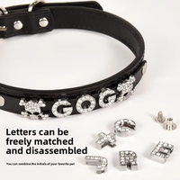 Collier personnalisé de luxe pour chiot avec strass, collier en cuir personnalisé pour petits chiens, breloques avec nom, accessoires pour animaux de compagnie