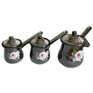 Hot products enamel cookware coffee warmer with steel handle