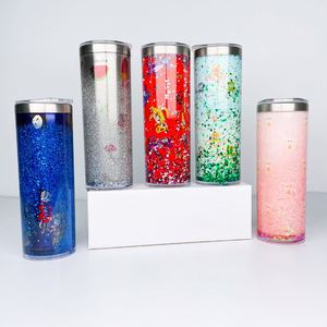 Gobelet isotherme blanc de 20 oz en acier inoxydable à double paroi, modèle Snow Globe, vierge pour sublimation - Product Image 2