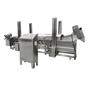 Automatic Stainless Steel Continuous Belt Fryer potato chips continuous conveyor machine fryer for fries