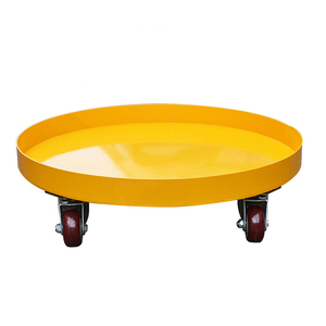 Chariot à tambours orange à croisillons avec 4 roulettes pour fûts de 55 gallons, usage entrepôt - Product Image 6