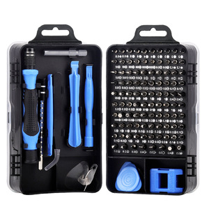 Juego de destornilladores simples 115 en 1 de acero al carbono magnético aislado para herramientas de reparación de teléfonos móviles con estuche - Product Image 1