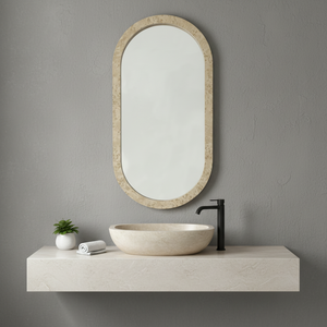 Moderno estilo <span class=keywords><strong>Art</strong></span> Deco MDF marco pared espejo Burr textura vidrio para baño vestidor Hotel Villa apartamento uso decorativo - Product Image 1