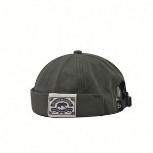 Casquette de baseball sans visière personnalisée en gros pour hommes, réglable, formelle, sportive, en coton, avec impression en relief - Product Image 5