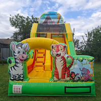Structure gonflable commerciale écologique pour adultes et enfants avec toboggan, capacité 1000 kg, taille personnalisable pour usage intérieur/extérieur
