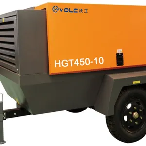 VOLG alta qualità e prezzo basso 5.2 m3/min 185 Cfm 7bar 8bar compressore d'aria Diesel portatile medio con ruote