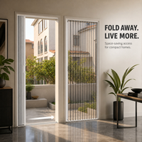 Porte pliante en acier inoxydable sur mesure avec moustiquaire en maille diamant rétractable, garantie 5 ans pour Bali, Indonésie, villa, hôtel, complexe hôtelier