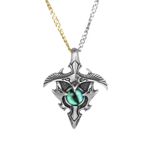 Collar de Titanio Estilo Europeo Americano, Colgante Retro Ojo del Diablo, Pájaro Divino Personalizado para Hombre SP908 - Product Image 1