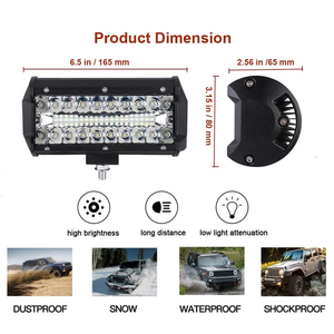 7inch 120 wát LED <span class=keywords><strong>Light</strong></span> <span class=keywords><strong>Bar</strong></span> offroad đèn sương mù lái xe ánh sáng tại chỗ lũ Combo chùm LED Đèn làm việc cho xe tải thuyền ATV UTV máy kéo - Product Image 2