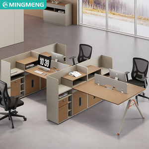 Bureau d'employé de luxe avec cloisons et armoires, mobilier de bureau élégant, bureau informatique pour employé - Product Image 4