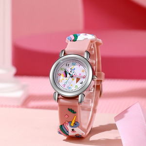 Reloj de Cuarzo de Plástico para Niños y Niñas, Éxito de Ventas con Lindo Patrón de Dibujos Animados, Correa de Silicona 3D y Esfera con Números Arábigos - Product Image 3