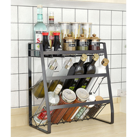Organisateur de rangement pour épices en métal avec design coulissant pratique, accessoires de cuisine multi-usages, étagère à épices