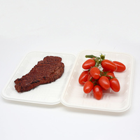 Plateau rectangulaire de nourriture d'amidon de maïs biodégradable jetable écologique de vente chaude pour la fête de Noël d'anniversaire
