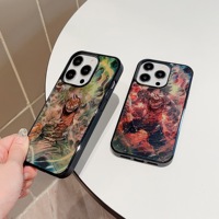 2024 TPU Aurora Couleur Conception Changement Flash Anime Noir One Piece Luffy Carton Téléphone Cas Pour IPhone 15 Pro Max 14 Pro Retour Cas