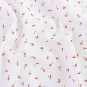 उच्च गुणवत्ता वाले कम्बेड बुनी कस्टम पुष्प पैटर्न मुद्रित डबल गेज क्रेंकल बुलबुला कपड़े मध्यम वजन वस्त्र तौलिया लड़कियों - Product Image 1