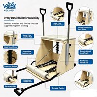 Silla de Pilates Profesional Velos de Madera de Arce, Silla de Estabilidad Ajustable de Alta Calidad y Duradera para Uso en Estudio