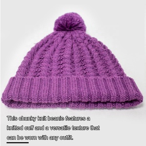 Knitted <strong>Woolly</strong> Fashionable Unisex Beanie No Logo Fur Pom Pom <strong>Hats</strong> Character Slouchy Custom Distress Winter Beach <strong>Hats</strong> - Product Image 4