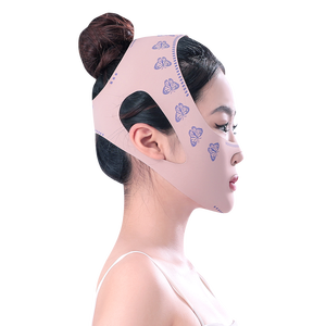 Mascarilla Facial Reafirmante y Lifting en V de Alta Elasticidad para Levantar el Mentón, Esculpir el Rostro Caído, Banda Elástica de Tela para Todo el Rostro, Color Rosa - Product Image 5