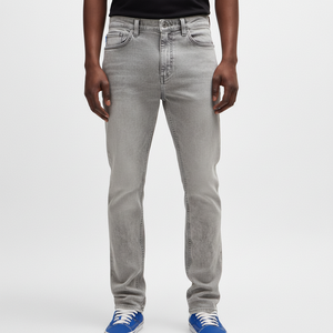 Nouveau dernier solide en gros personnalisé hommes pantalons empilés amples couleurs unies pantalon de survêtement droit pantalon de survêtement avec logo imprimé pour homme - Product Image 1