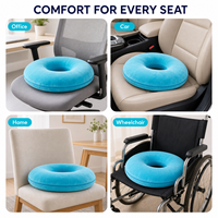 Coussin de siège en mousse à mémoire de forme bleu, à récupération lente, pour soulagement de la pression sur les fesses, pour chaise de bureau, lot en gros pour fournisseurs