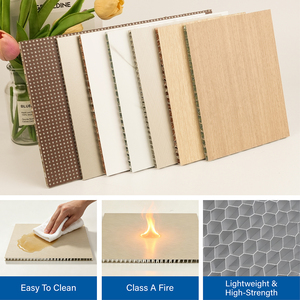 Panneau en <span class=keywords><strong>aluminium</strong></span> nid d'abeille à grain <span class=keywords><strong>de</strong></span> bois <span class=keywords><strong>de</strong></span> luxe au design moderne pour la décoration murale intérieure des halls d'hôtel - Product Image 4