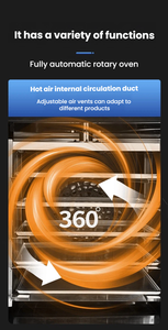 Horno Rotatorio Eléctrico de 10 Bandejas para Panadería con Control Táctil, Función de Vapor y Alta Temperatura - Product Image 3