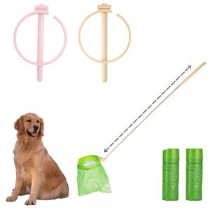 Recogedor de Excrementos de Perro Retráctil con Mango Largo, Recogedor de Excrementos de Mascotas Plegable con Manos Libres y Bolsas - Product Image 1