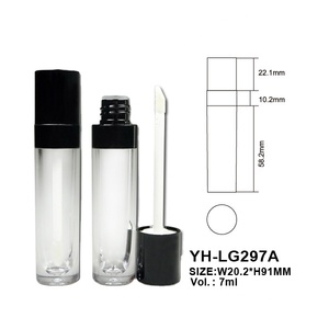 Empty Black Lipgloss <b>Tubes</b> Round Container Packaging Private Label with ABS/PETG Material <b>Plastic</b> Lip Gloss Makeup <b>Tube</b> - Product Image 2